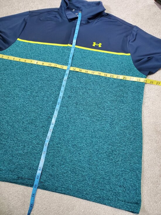 UNDER ARMOUR Playoff Golf Polo 2.0 SS Shirt Athletic Heathered Teal Men's XXL - Picture 9 of 11
